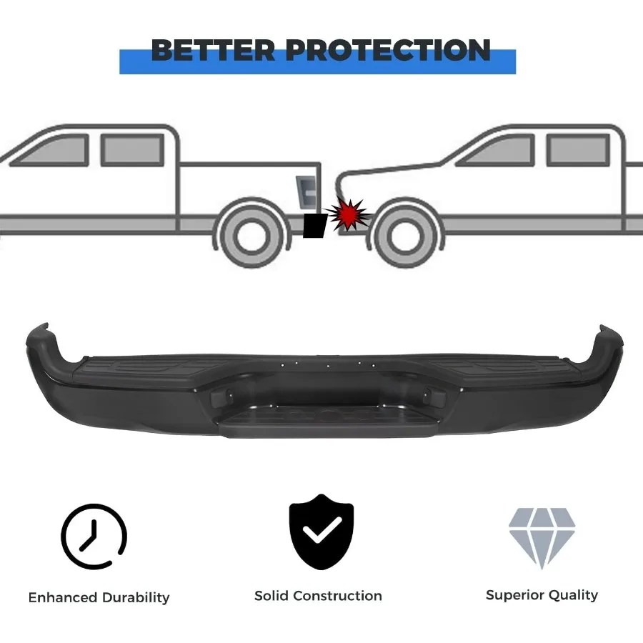 المصد الخلفي من الفولاذ متوافق مع 20052015 Toyota Tacoma لاستبدال المصد الخلفي TO1103114 Fleetside Styleside مع Re #2