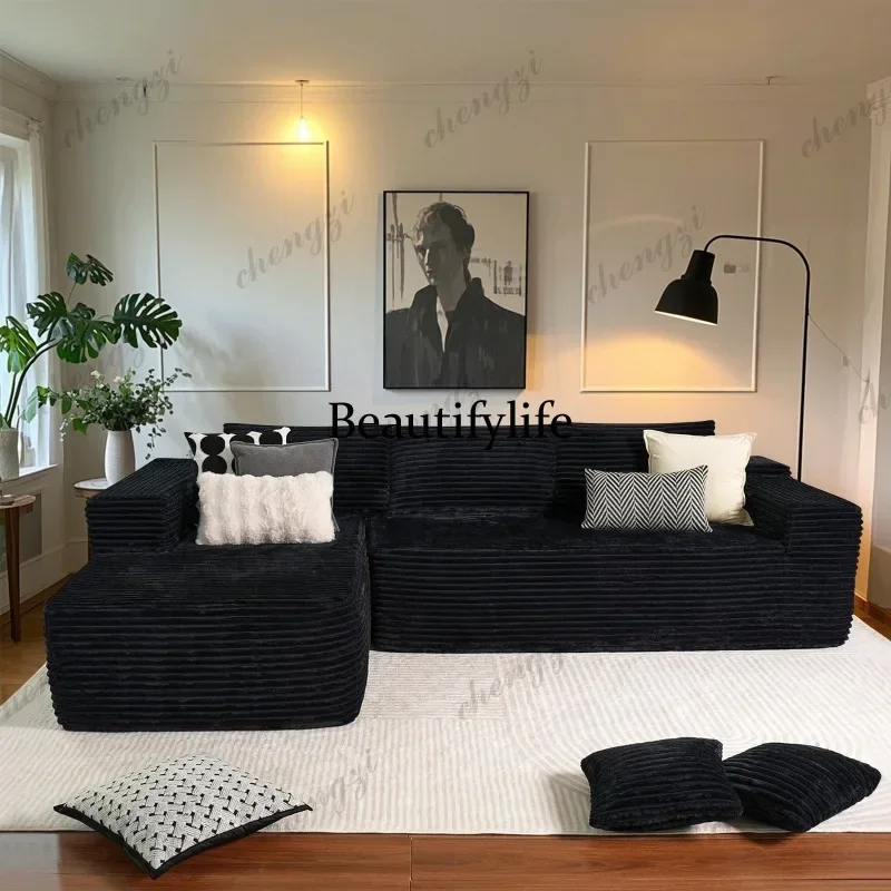 03 D183full sponge compression sofa living room small apartment straight row combination tofu block sofa bed removable and washa