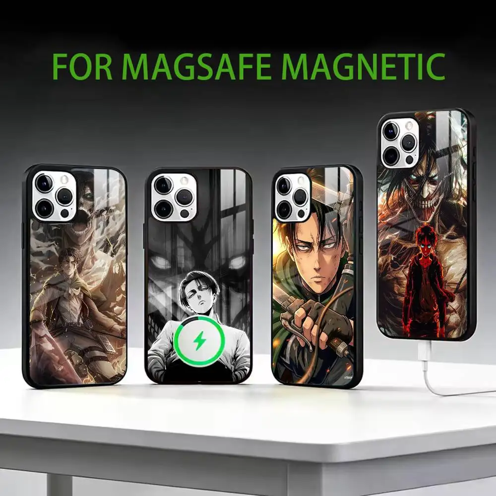 

Luxury Hot Anime Attack On Titan Phone Case For iPhone17,16,15,14,13,12,11 Plus,Pro Max Magnetic For Magsafe Wireless Charging