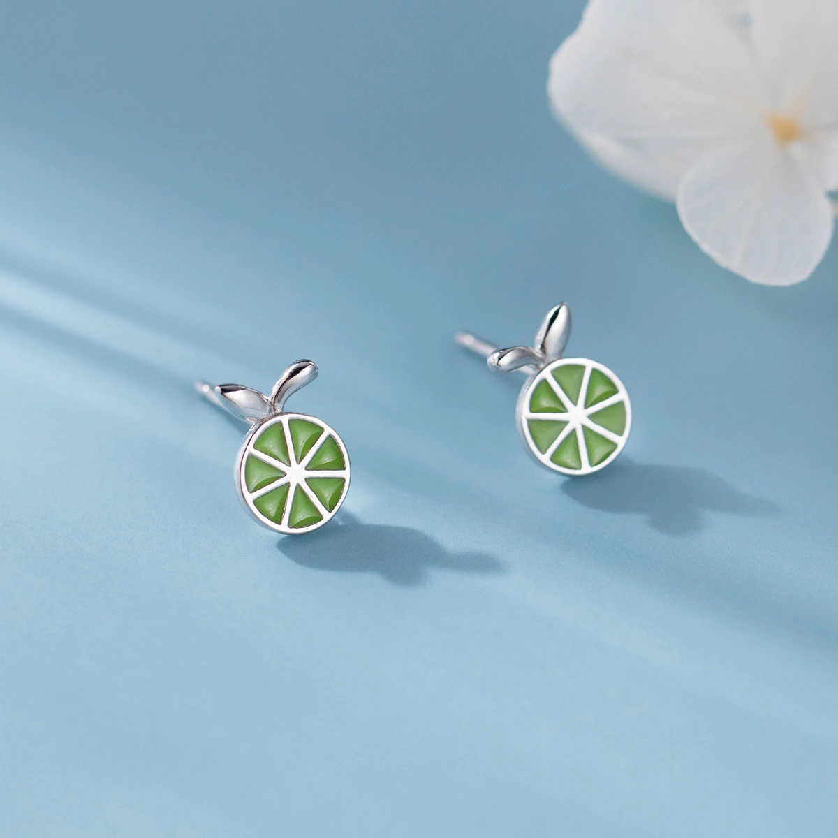 Modian New Fruit Ear Studs for Women Gift Enamel Summer Cute Lemon Sterling Silver 925 Stud Earring Fine Jewelry Accessories