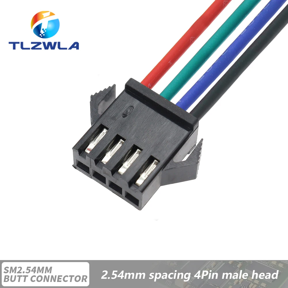 10PCS JST SM 2/3/4/5/6Pins 2,54 MM Stecker Männlich zu Weiblich Draht Stecker kabel zopf Stecker LED verbindung linie 20cm Lange