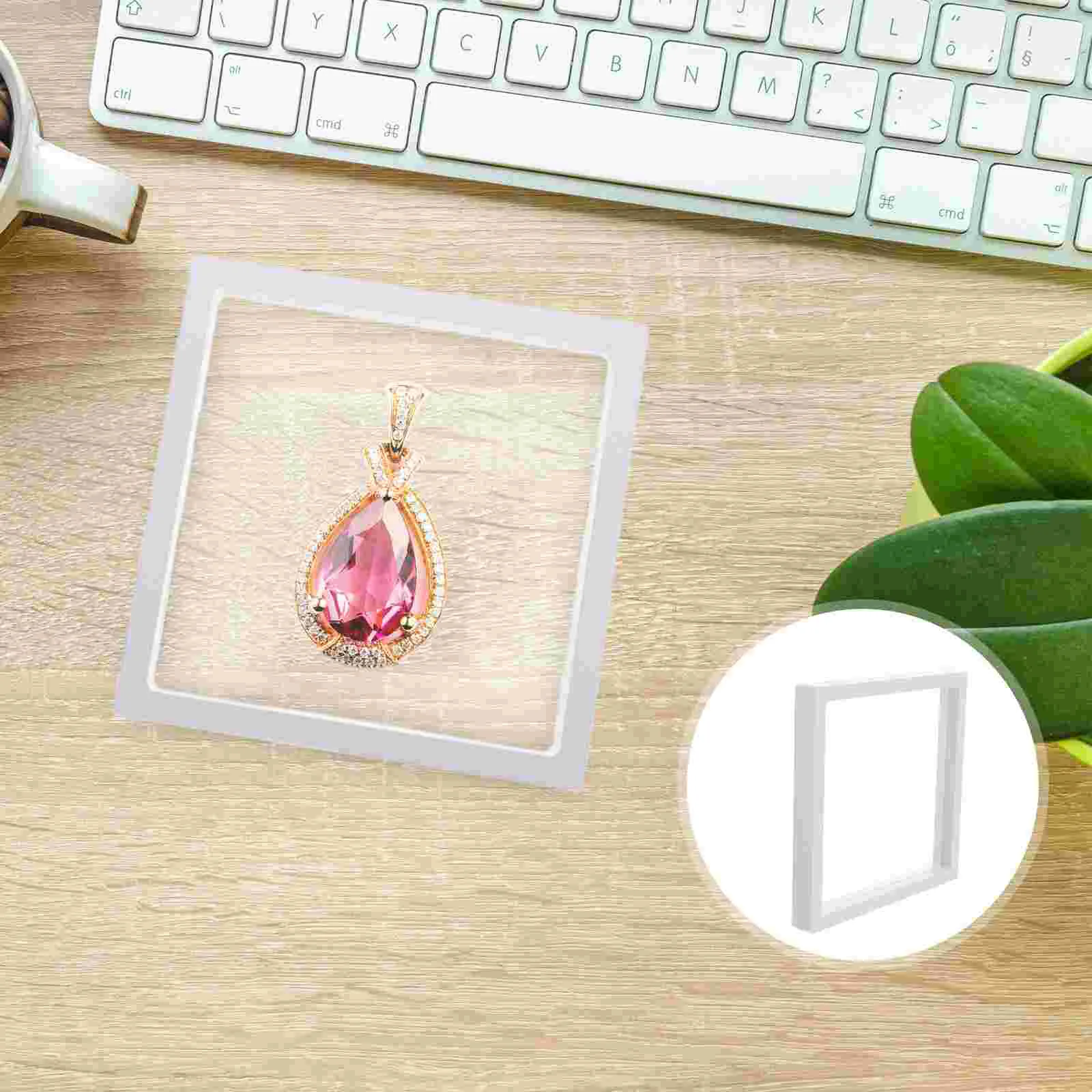 2 Pcs Show Rack Suspension Box Jewelry Packing Organizer Display Stand Displays for Shows White Holder