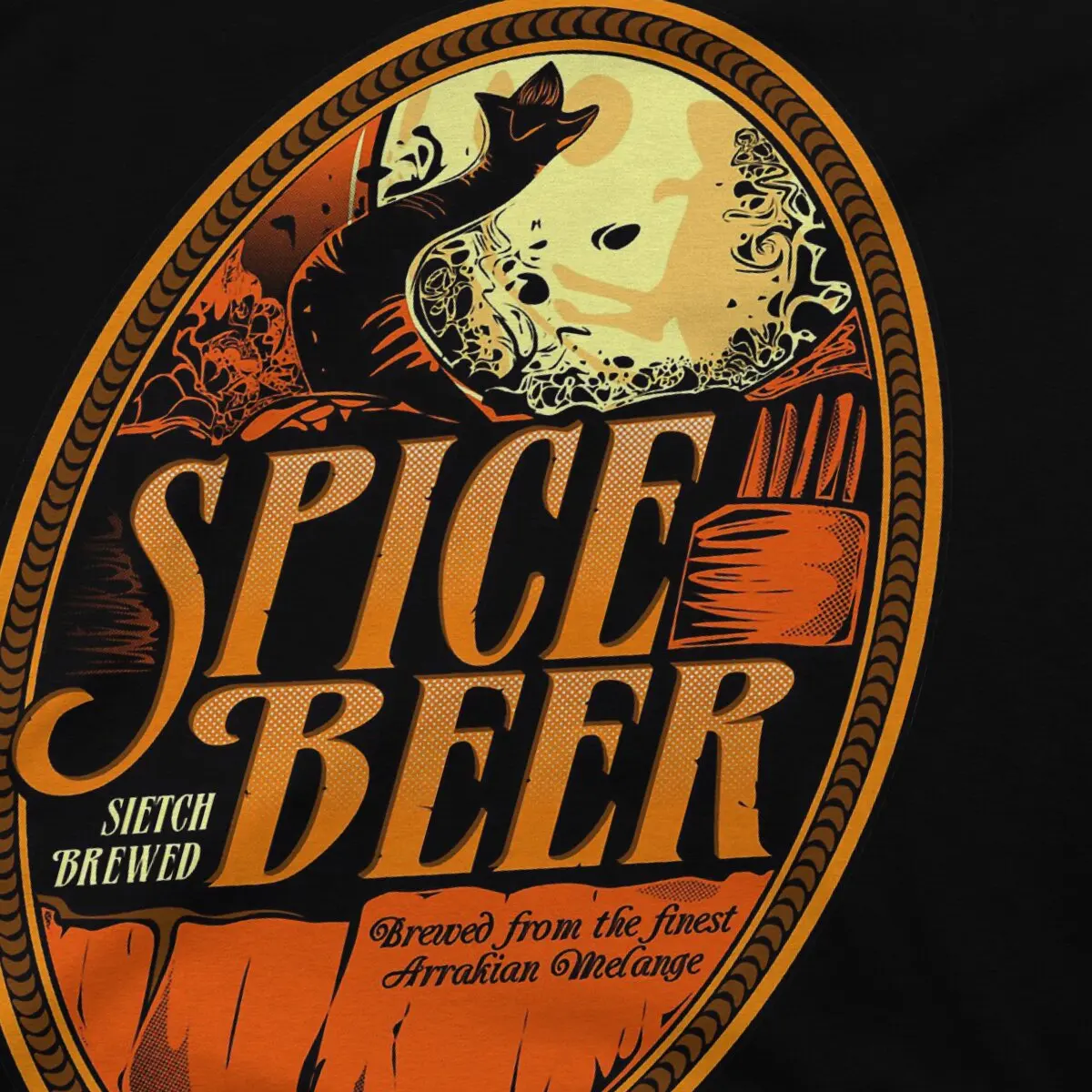 Spice Beer Label Dune Arrakis Film T Shirt Graphic Crewneck TShirt Harajuku Clothing