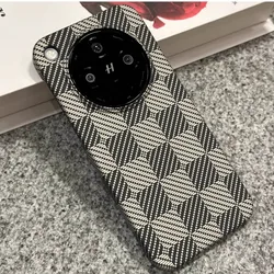 For OPPO Find X8 Pro X7 Ultra X6 Case Luxury Checkerboard Kevlar Textured Plastic Half Coverage Shockproof Hard Back Cover