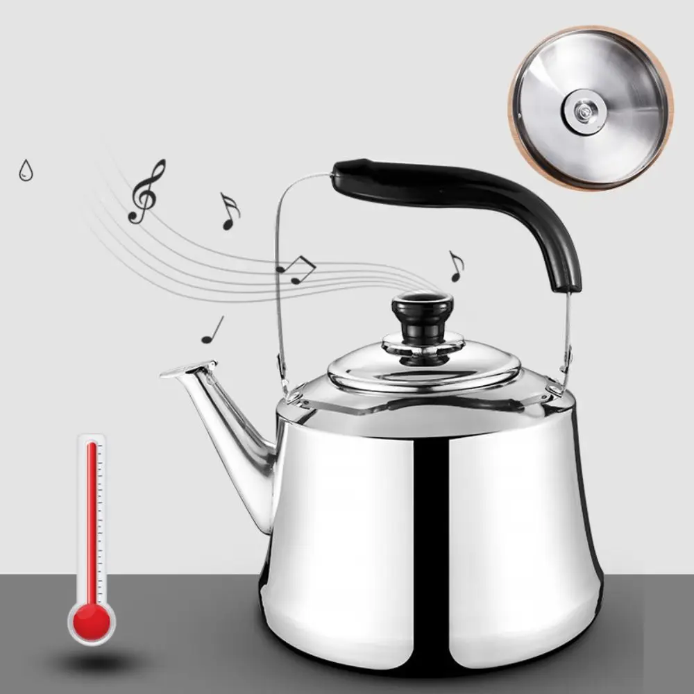

1/1.5/2L Whistle Tea Kettle with Filter Stainless Steel Boiling Water Kettle Thickened Ergonomic Handlegrip Teapot Gas Stoves