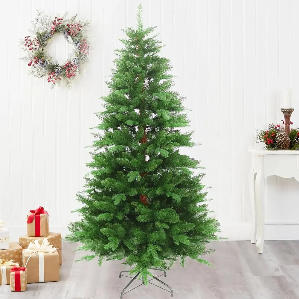 

Искусственная рождественская елка высотой 6 футов с полиэтиленовыми и ветвями из смешанного полиэтилена и ПВХ, наконечники с покрытием снегом более 1200, защита от ультрафиолета для улицы и