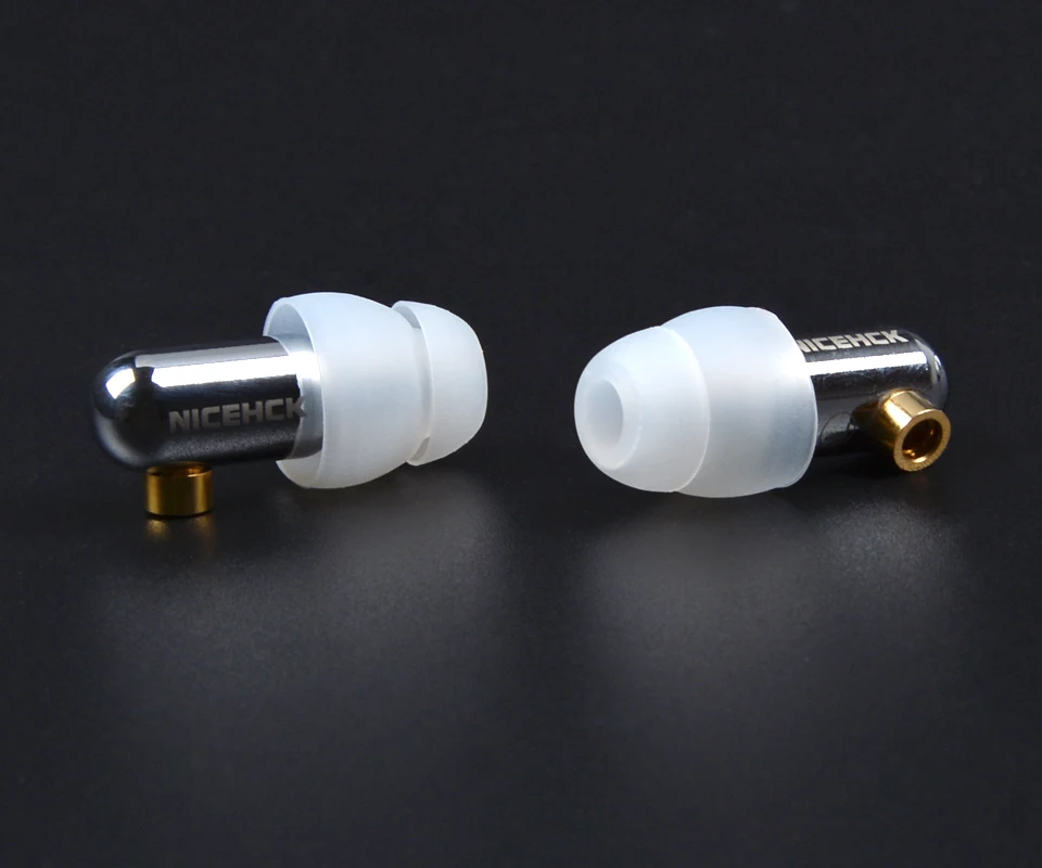 NICEHCK 1 ชุด/2 คู่ (4 ชิ้น) M ขนาดหู Double-Layer เคล็ดลับหูฟังซิลิโคน Eartips/หูสําหรับ IM50 IE80 UE900 NICEHCKDT100