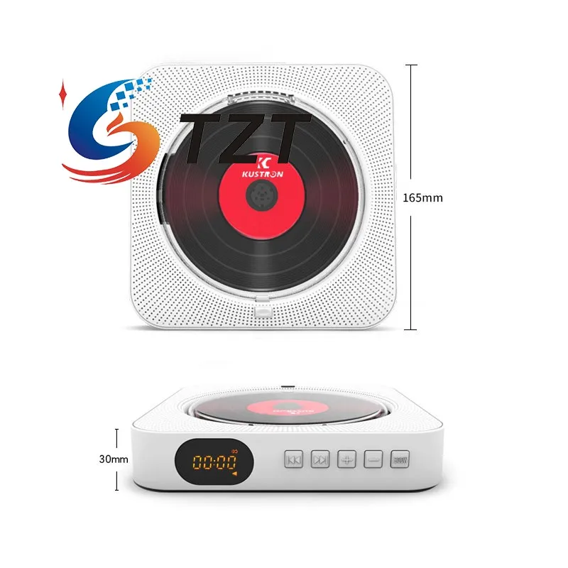 

TZT Белый/Черный/Матча Зеленый/Розовый KC-909 10 Вт Настенный проигрыватель компакт-дисков Bluetooth CD-плеер с динамиками Экран Пылезащитный чехол и подставка