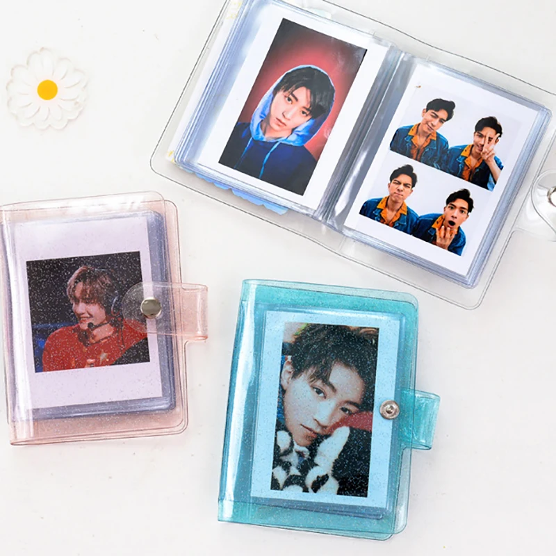 Cute Mini Holds 32 Photos Instax Album Jelly Color Photo Album for 2.5x3.5 Inch Mini Fuji Instax & Name Card Mini Photo Album
