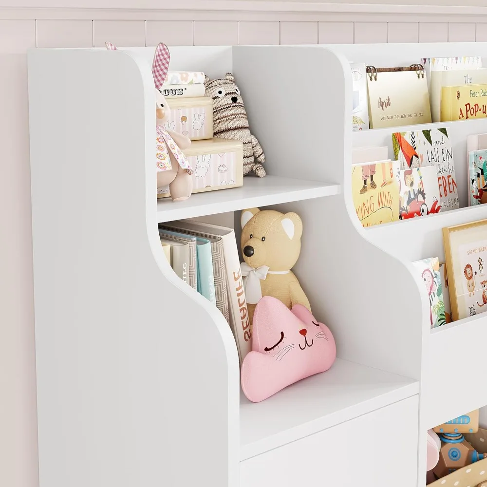 Большой органайзер для хранения игрушек с 8 кубиками и 2 ящиками, органайзер для детской игровой комнаты, прочное и компактное решение