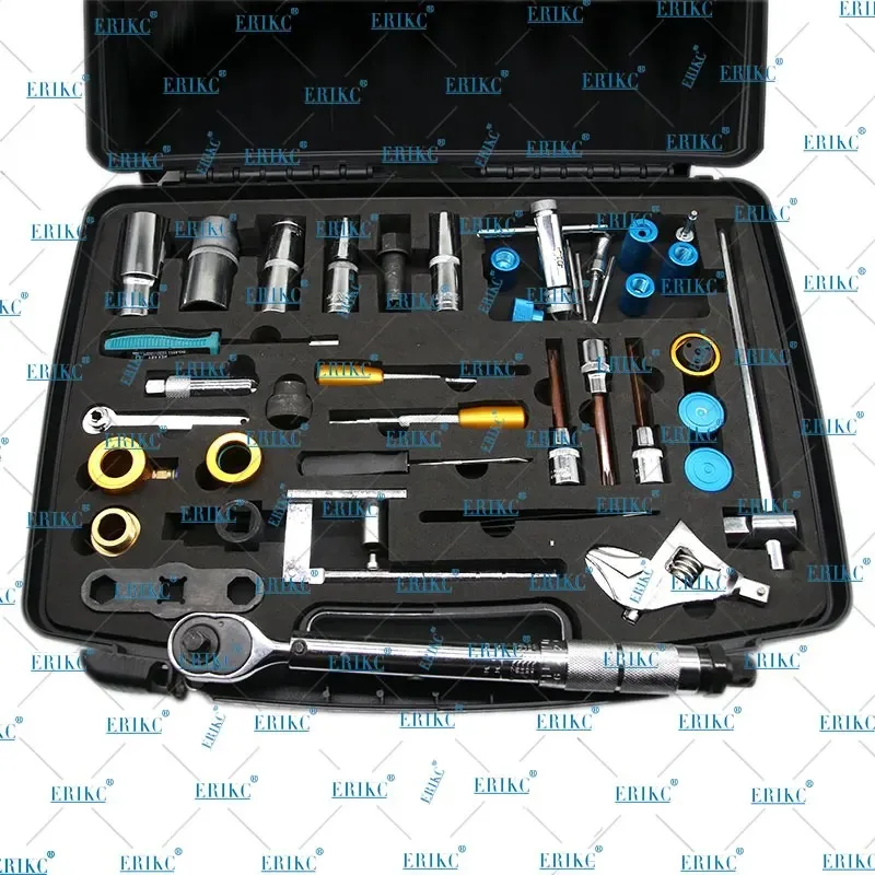 Common Rail Injector Repair Tools, 40PCS Assemble Disassemble Tools Includes Torque Wrench for Injector / Nozzle / Valve