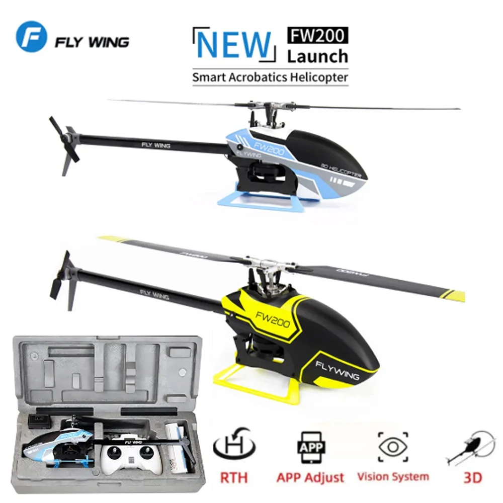 FLYWING FW200 RC Helicopter 8CH with H1 Flight Controller V2 3D Stunt GPS Brushless Motor Flybarless RTF 6CH Scale helicopter