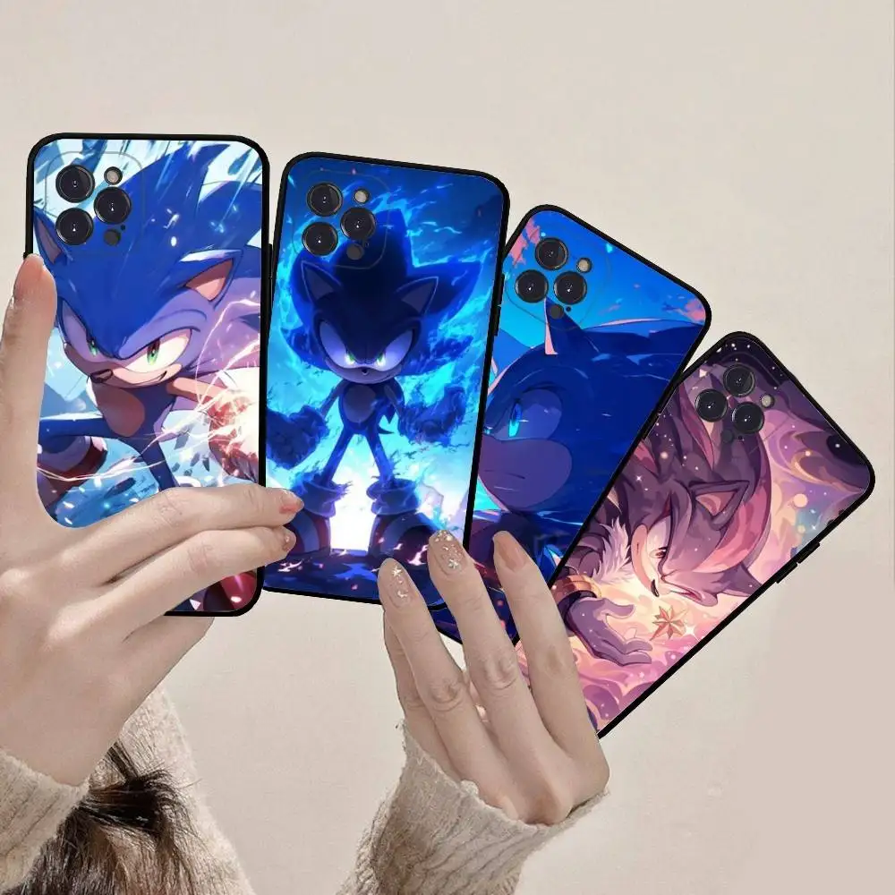 الكلاسيكية الكرتون S-سونيك فيلم جراب هاتف آيفون 16 15 14 11 12 13 Mini Pro XS ماكس غطاء 6 7 8 Plus X Funda Shell