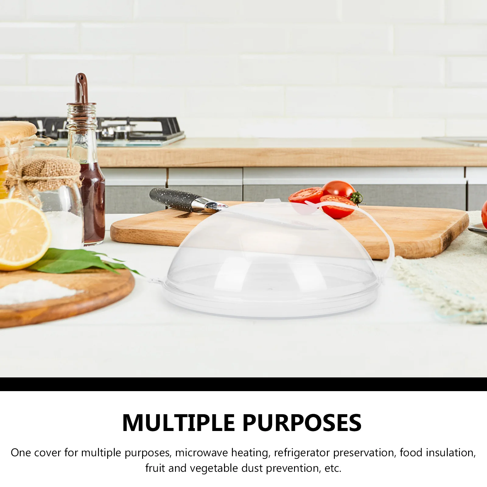 

1PC Microwave Spray Proof Cover Transparent Heat Resistant Food Lid 120℃ Anti Scald Handle Vent Hole Adjustable for Oven