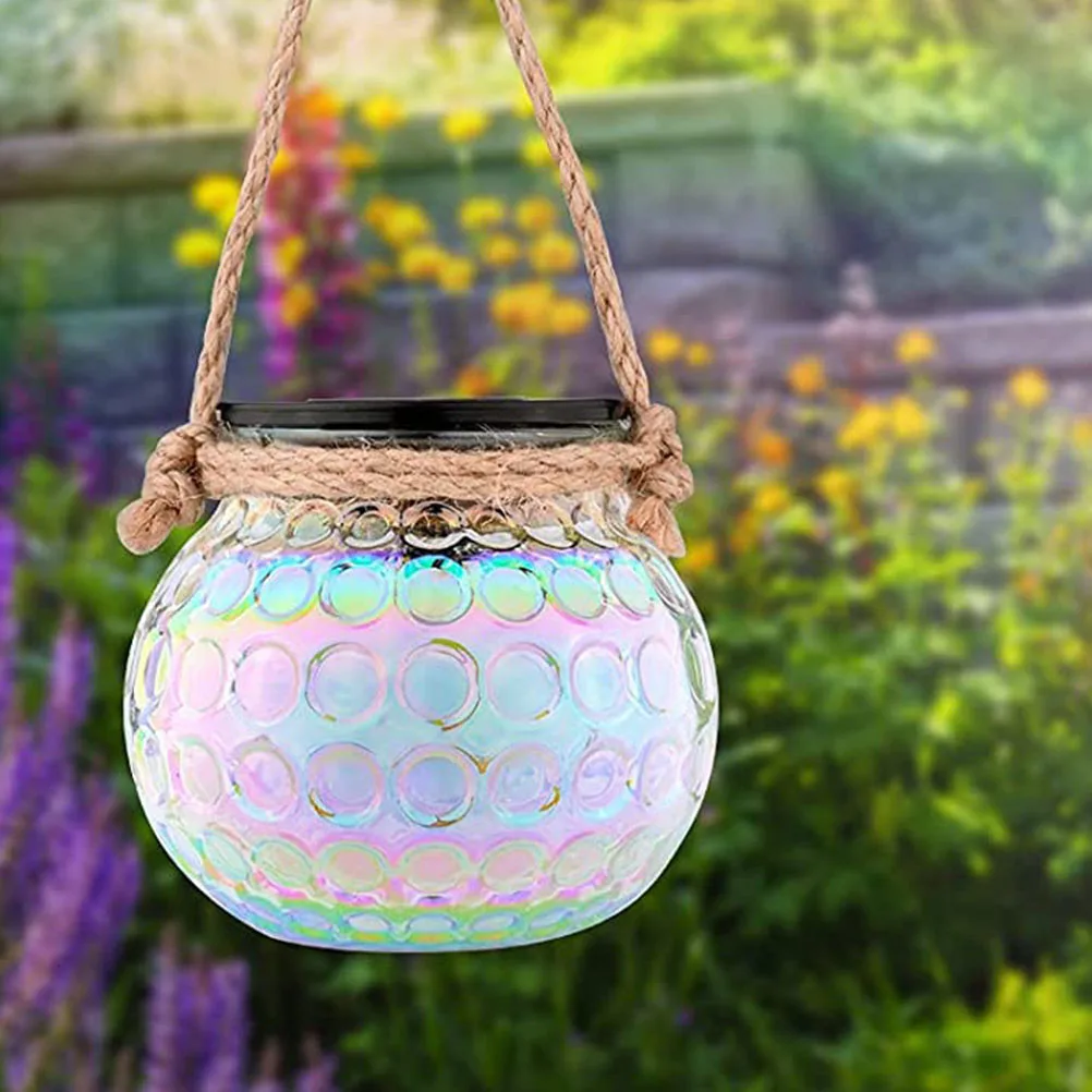 

Jar Hemp Rope Portable Night Light Outdoor Solar Powered Hanging Light Pendant Lamp Solar Powered Hanging Garden