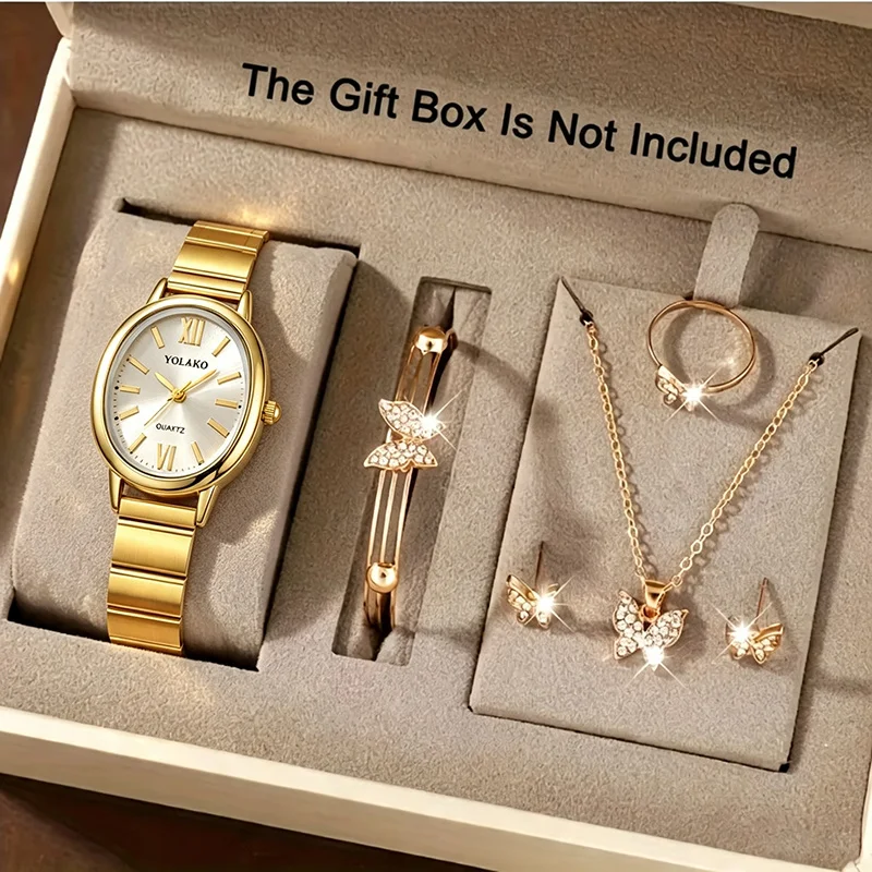6-piece Minimalist Watch And Accessory Set, Perfect Gift For Birthdays,  Valentine's Day - Perfect For Birthdays, Anniversaries