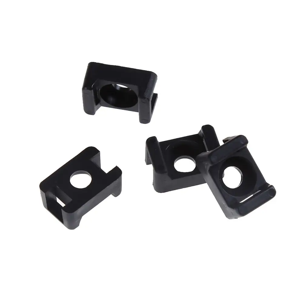 Black Width Cable Tie Mount Base Saddle Type Wire Holder