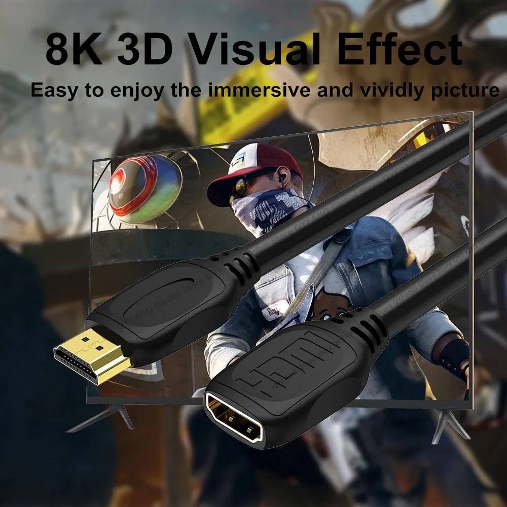 Кабель-удлинитель HDMI 4K/8K, для ноутбука, ПК, Nintendo Switch