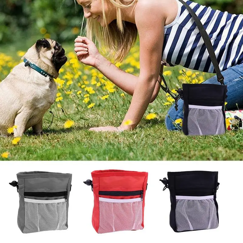 Portable Dog Training Treat Pouch Pet Food Container Waist Bag With Two Straps Puppy Dog Walking Snack Pouch For Teaching Dog