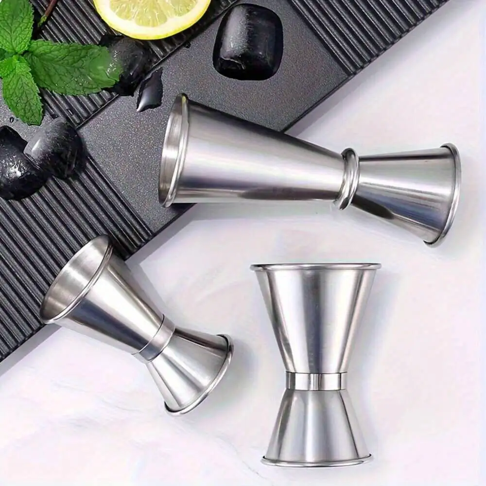 304 Stainless Steel Tail Shaker Measuring Cup, Alcoholic Beverage Wine Mixer, Dual-Ended Bartender Jigger - 30Ml/50Ml