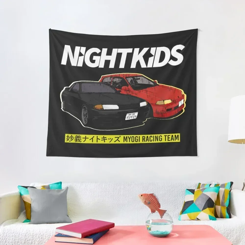 Initial D - Night Kids Print Tapestry Room Decor Cute Bedrooms Decorations Tapestry