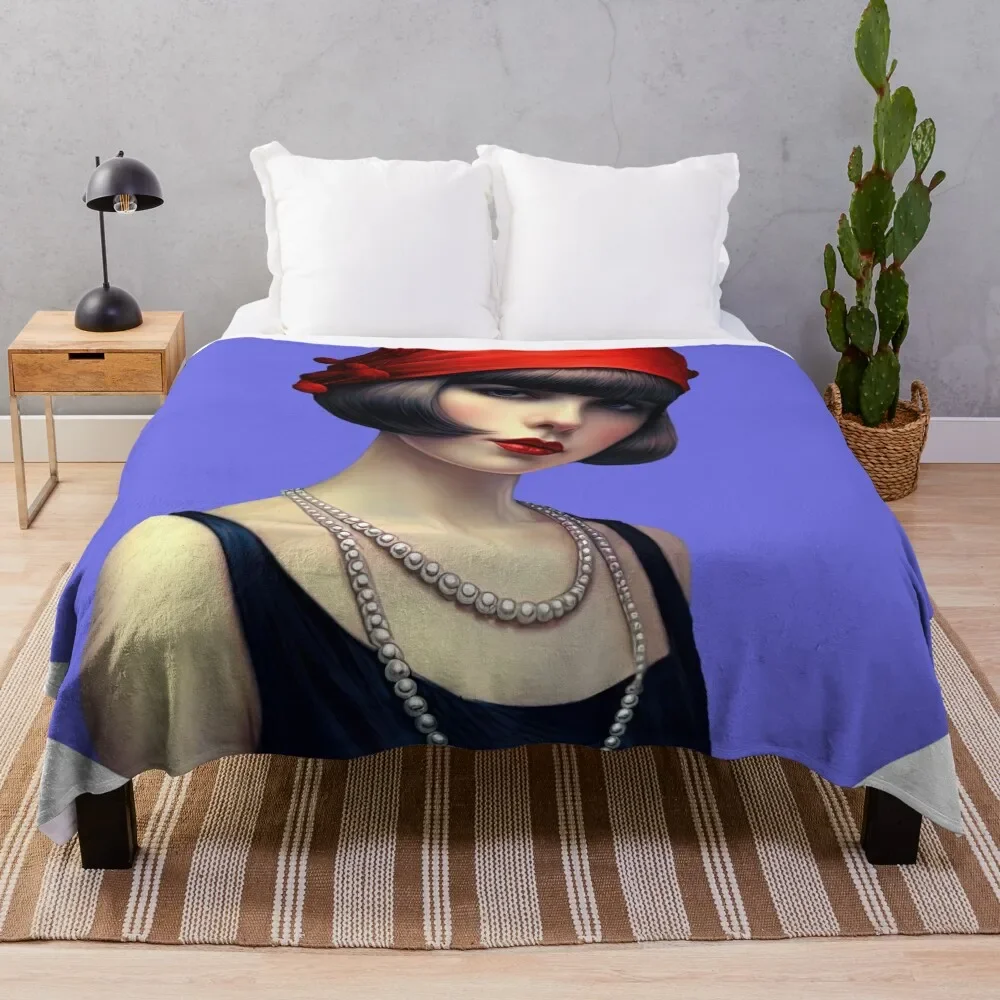 

Jazz Age Flapper Girl 3 Throw Blanket Stuffeds Decorative Throw Sofas Blankets