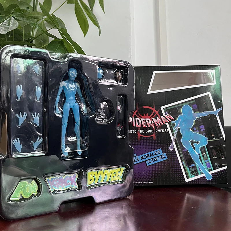 سبايدرمان في شكل عمل الآية العنكبوت ، ميل موراليس نموذج اللعب البلاستيكية ، Sv العمل ، شفافة