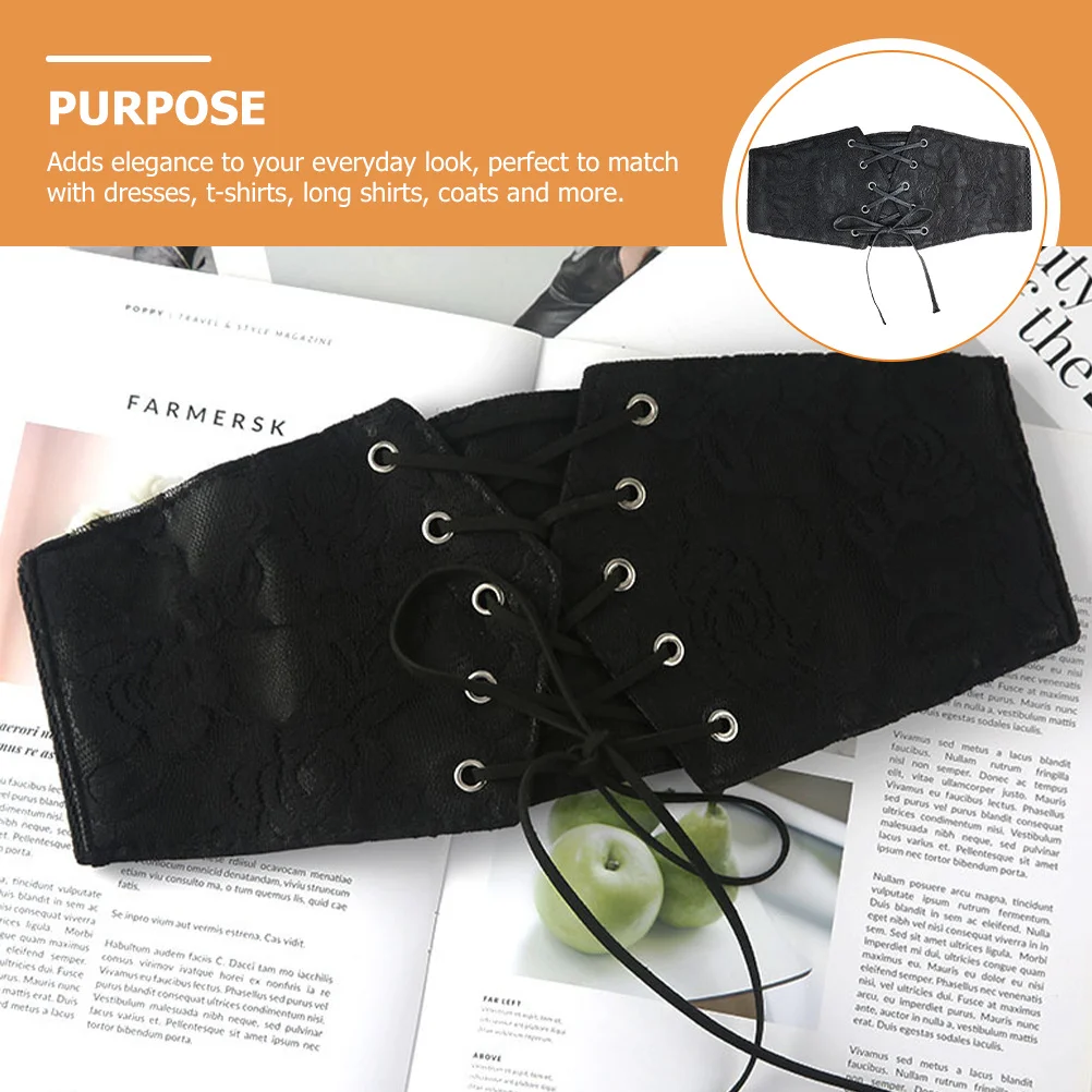 

Elastic Corset Belt Pu Adjustable Wide Waist Band For Women Lace Up Waspie Belt Party Wedding Masquerade Durable Fashion