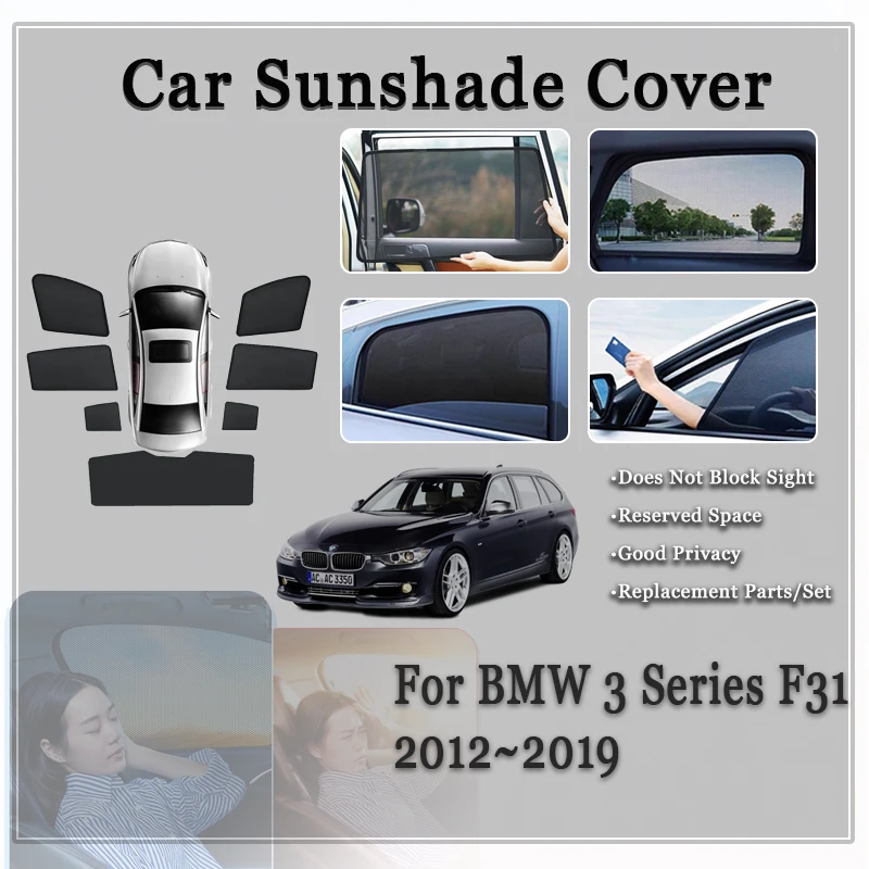 

Car Sunshades For BMW 3 Series F31 2012~2019 Touring Wagon Black Net Magnetic Sun Visor Window Shade Windshield Auto Accessories