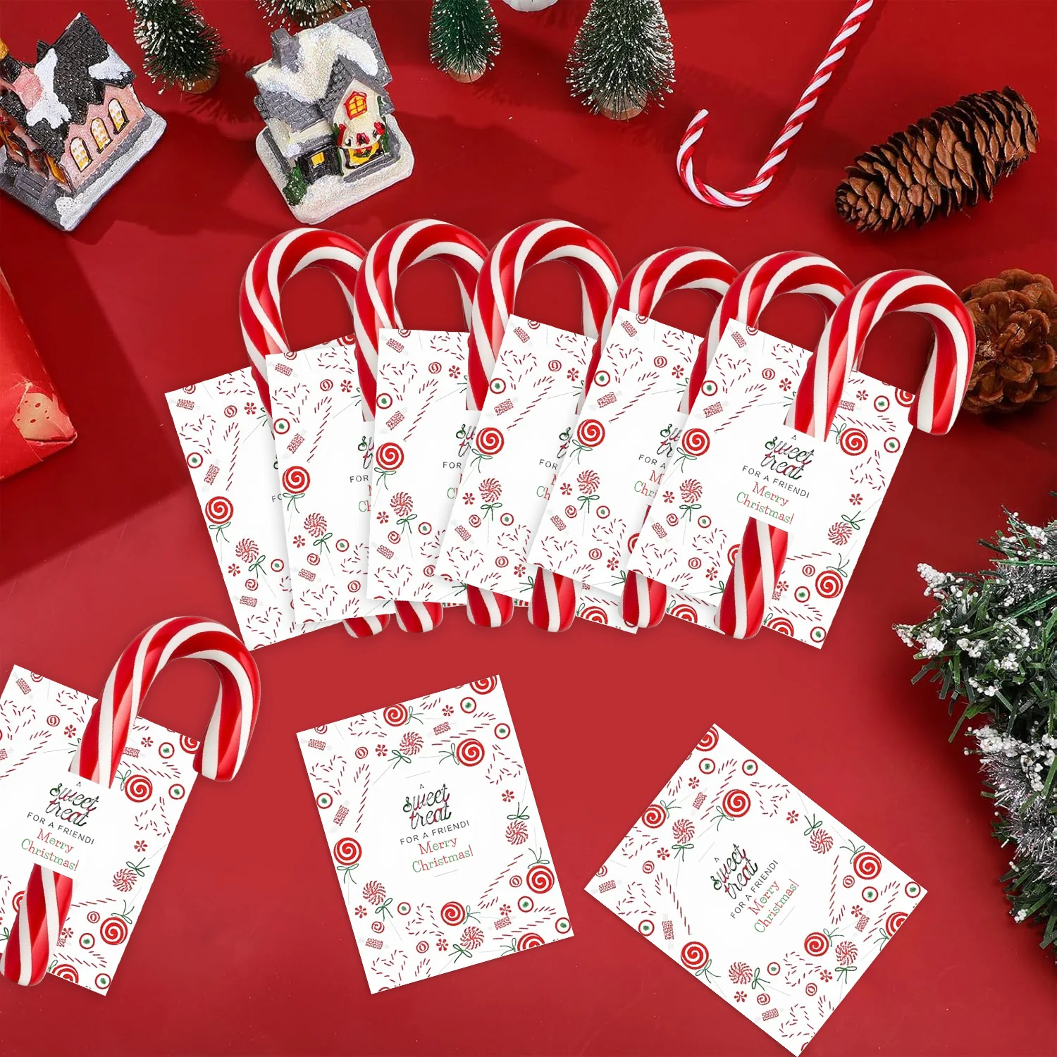 10/20/50 قطعة مصاصات عيد الميلاد في بطاقات الزخرفية حفلة عيد الميلاد الديكور 2025 عيد الميلاد عطلة نافيداد ناتال السنة الجديدة Gift2026 #4