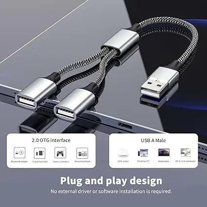 10PCS Two-in-One USB 3.0 Multi-Port Expander Aluminium Docking Station For Mobile Phone Computer U Disk Mouse Extension Cable US