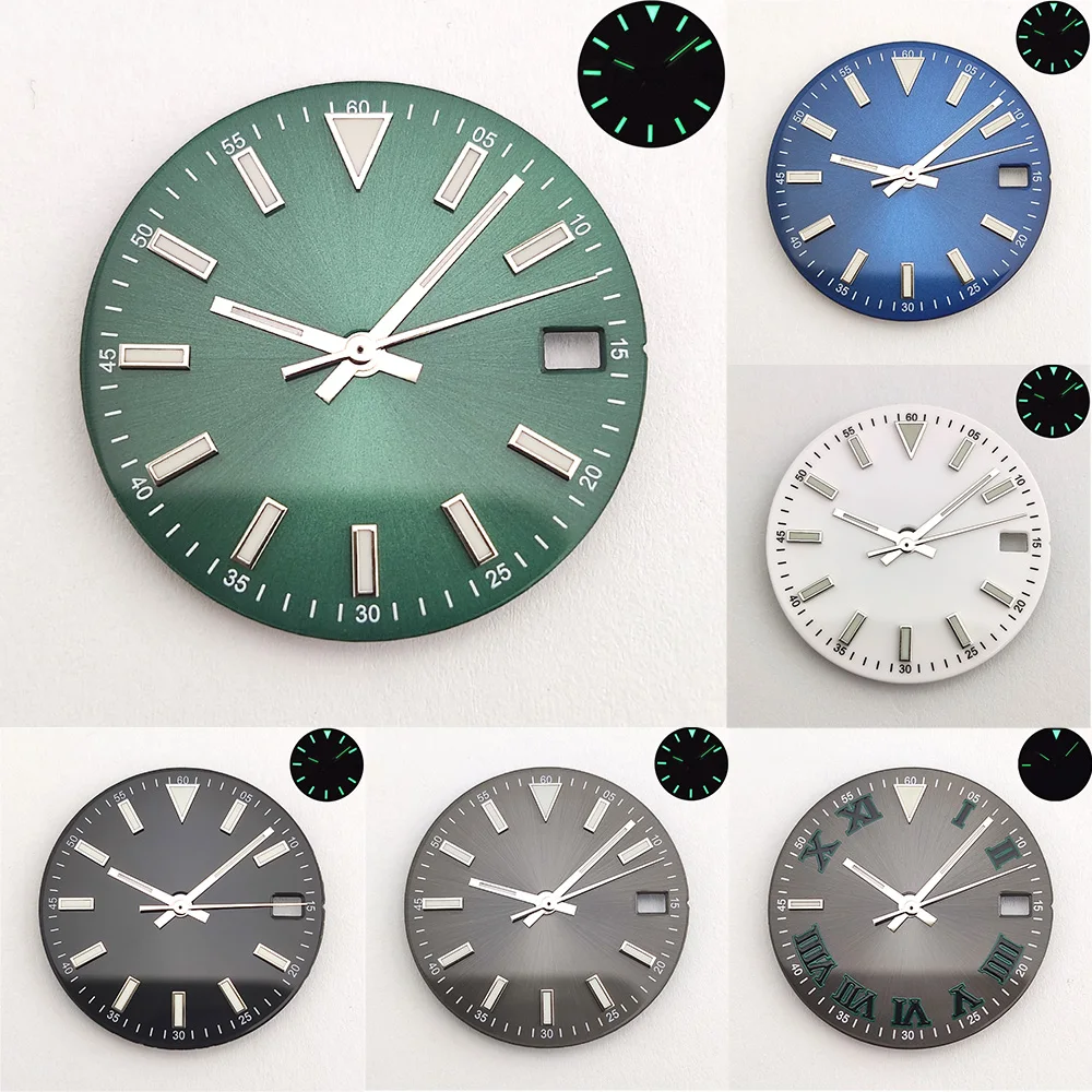 28.5mm Dial NH35 Dial Green Classic Enamel Dial With Hands High Quality Luminous Dial Watch Accessories Fits NH35/NH36 Movement