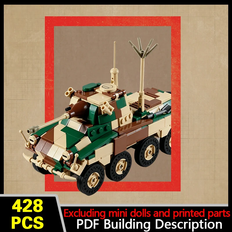 Heavy Reconnaissance Vehicle Model MOC Building Bricks War Equipment Modular Technology Gifts Holiday Assemble Children Toy Suit