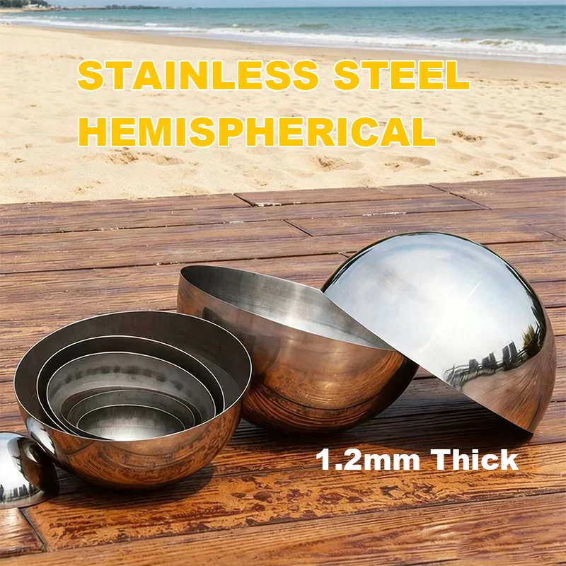 1.2mm Thick Stainless Steel Ball Head Wall Decoration Hemispherical Mirror Hollow Sealed Semicircle OD 12.7/16/19/20/22mm-350mm