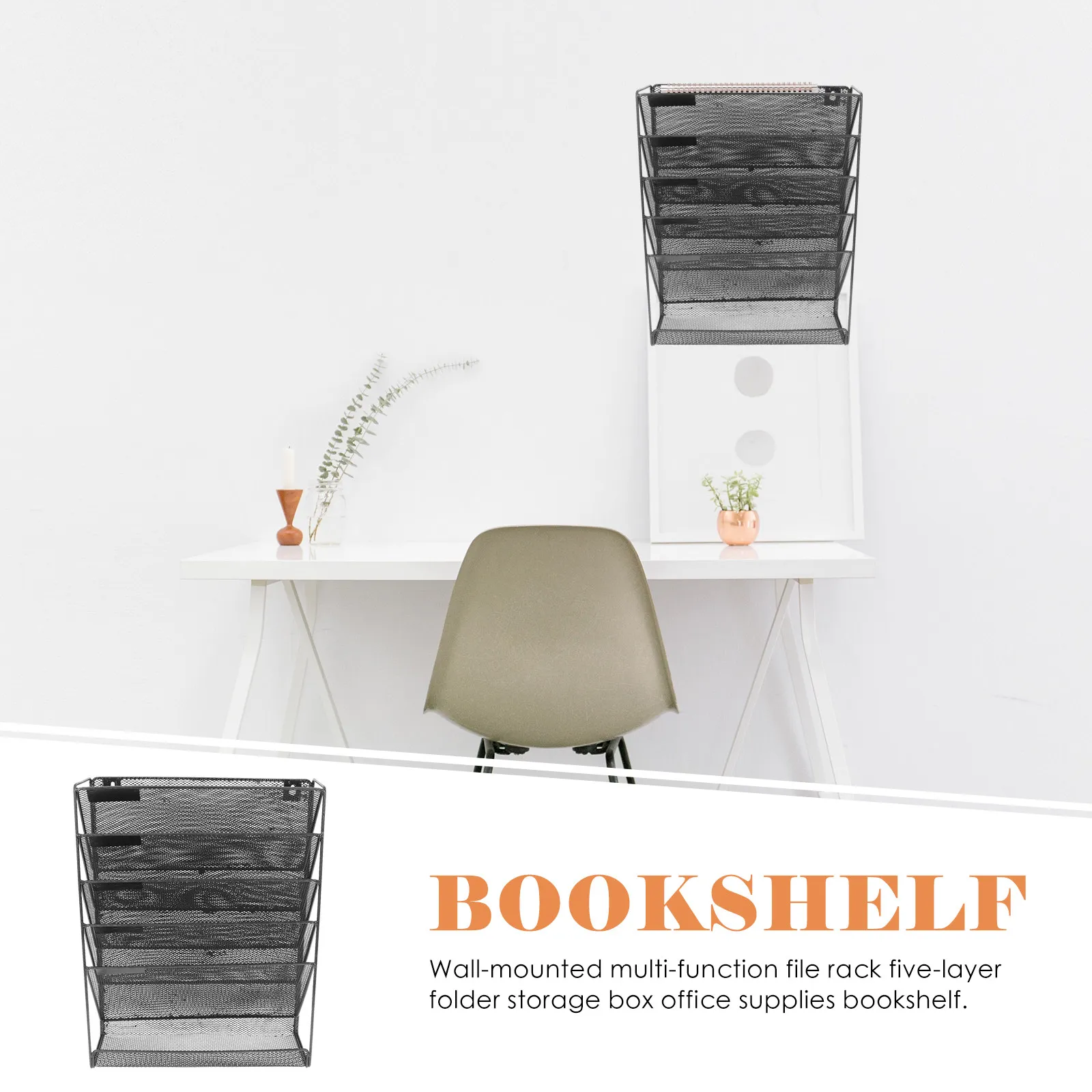 

Wall-Mounted Hanging File Organizer Metal Multi-Layer Rack for Document Storage Office Home File Holder Document Organizer