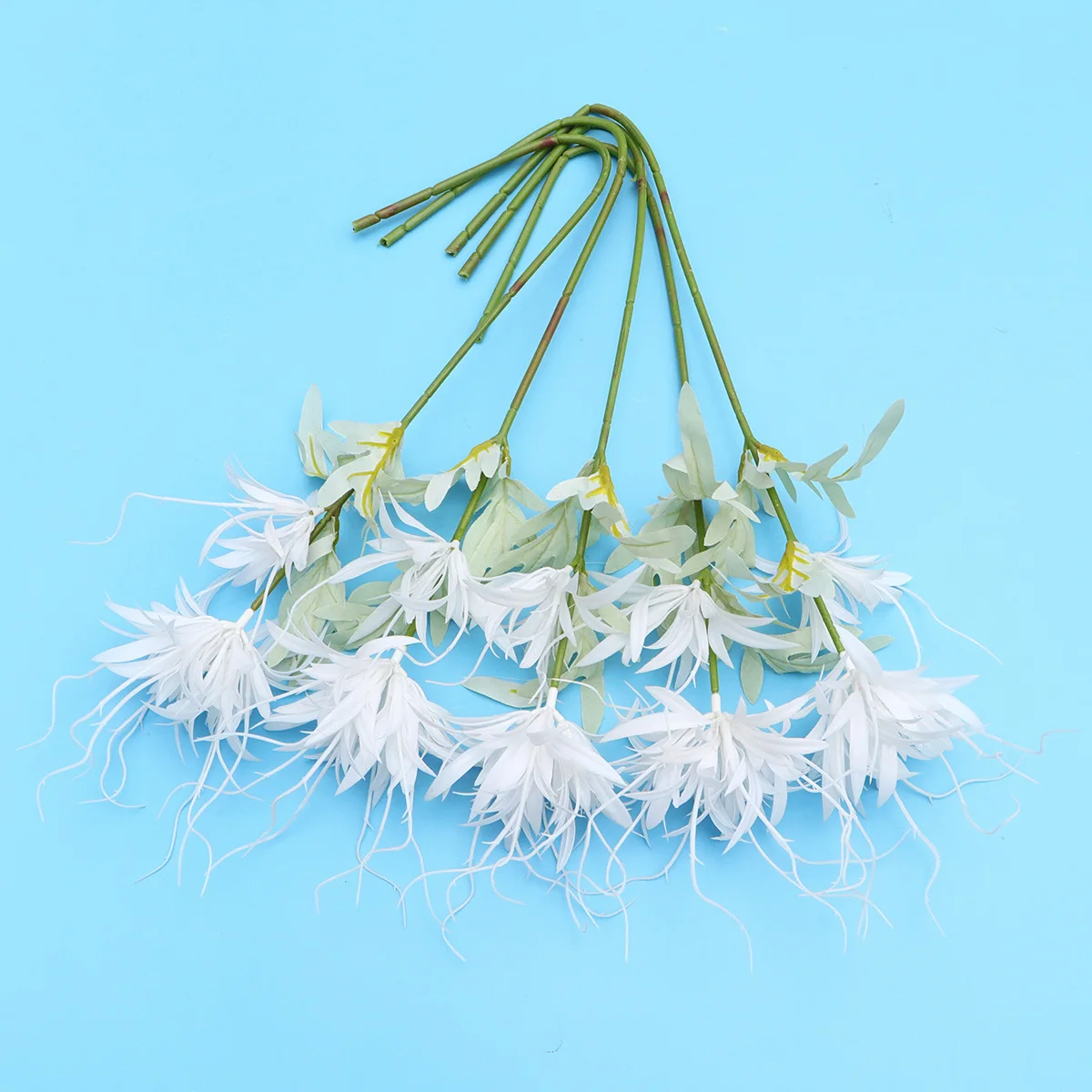 

5Pcs Broad-Leaved Epiphyllum Artificial Flower Adornment Spray White Premium Plastic Fake Flower for Wedding Party Festival Home