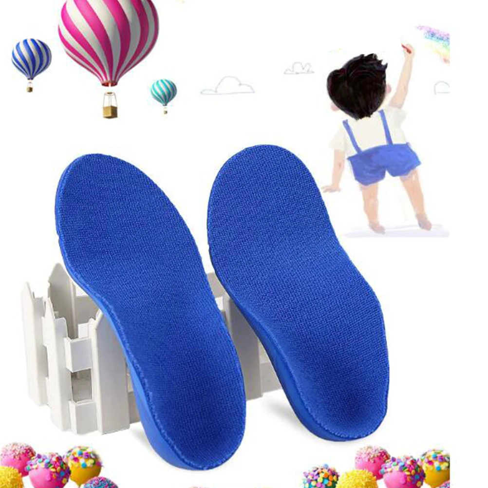 

Breathable Shoes Insoles Kids Sports Arch Support Blue Correct Children Foot Care Tools Non Slip Absorption Pads For Casual