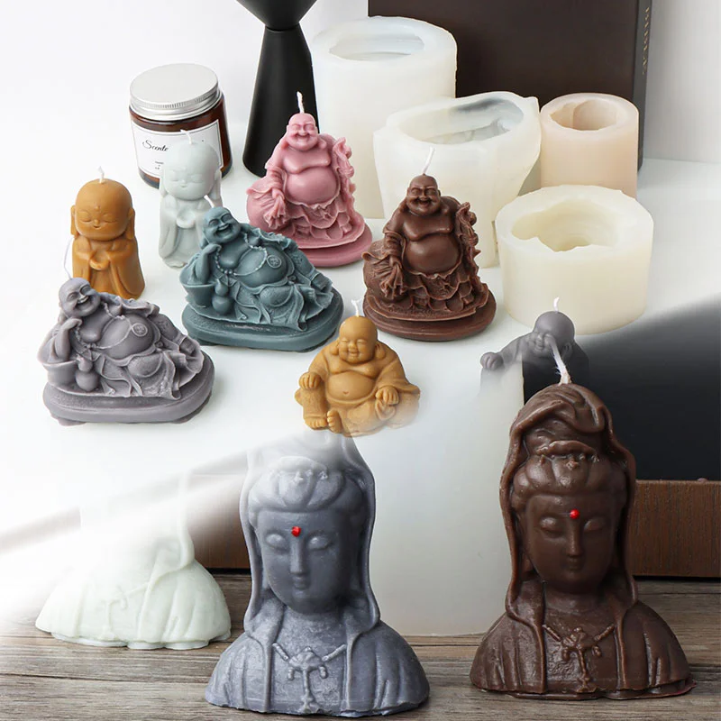 

Goddess Bust Guanyin Silicone Candle Mold Buddha Soap Resin Plaster Making Set Human Statue Chocolate Ice Mold Home Decor Gift