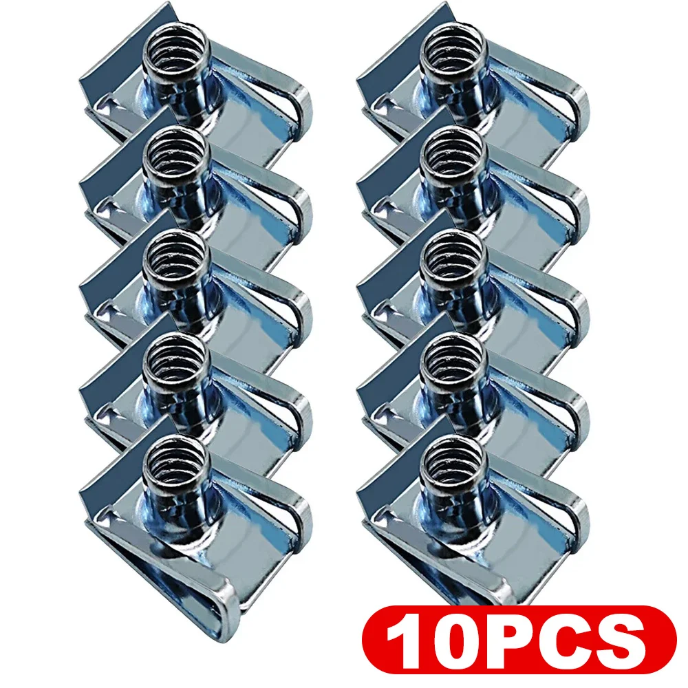 10Pcs M4 M5 M6 Car Galvanized Self-tapping Nut Clip U Type Nut Kit for Motorbike Fairing Mudguard Fasteners Auto Parts Clip