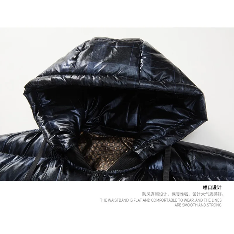 Parkas Men's Fashion Casual Coat Warm Thicken Plus Velvet Parkas Zipper Hooded Windproof Jacket Zipper Overcoat Down Jackets