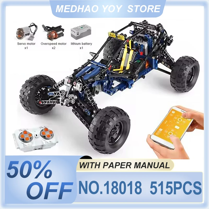 MOULD KING 18018 Technical Climbing Car The MOC-3028 lightning APP Remote Control Car Model Bricks Toys For Kids Christmas Gifts