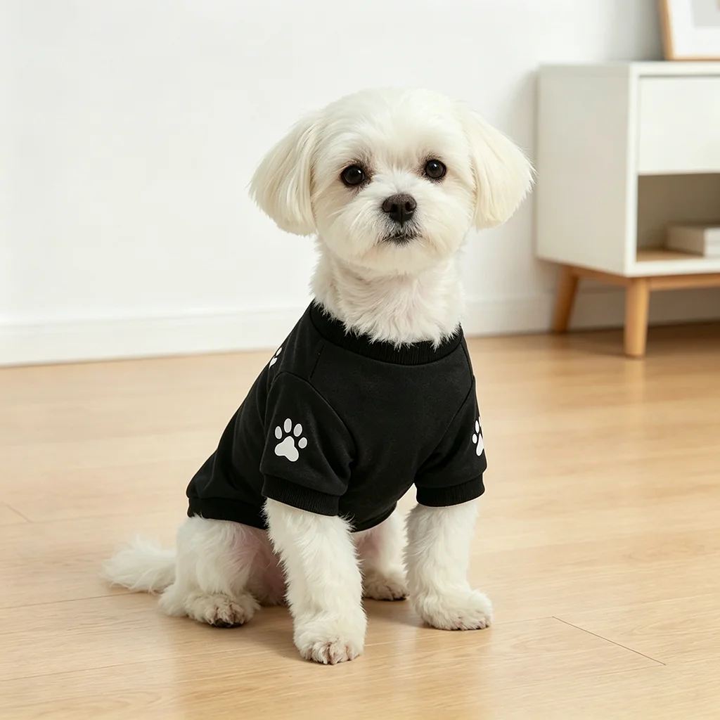 Sudadera para perro con estampado gracioso – Pullover negro suave - imagen 3