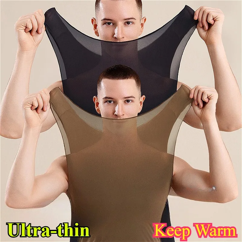 

Thermal Underwear Tops Seamless Men Ultra-thin Warm Vest Sleeveless Smooth Autumn Winter Soft Male Underclothes Bottom Top 내복