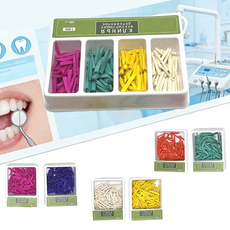 

400pc Dental Wooden Wedges Round Tips Natural Hardwood Protect Gingival From Damage For Teeth Restoration Isolation Dentist Tool