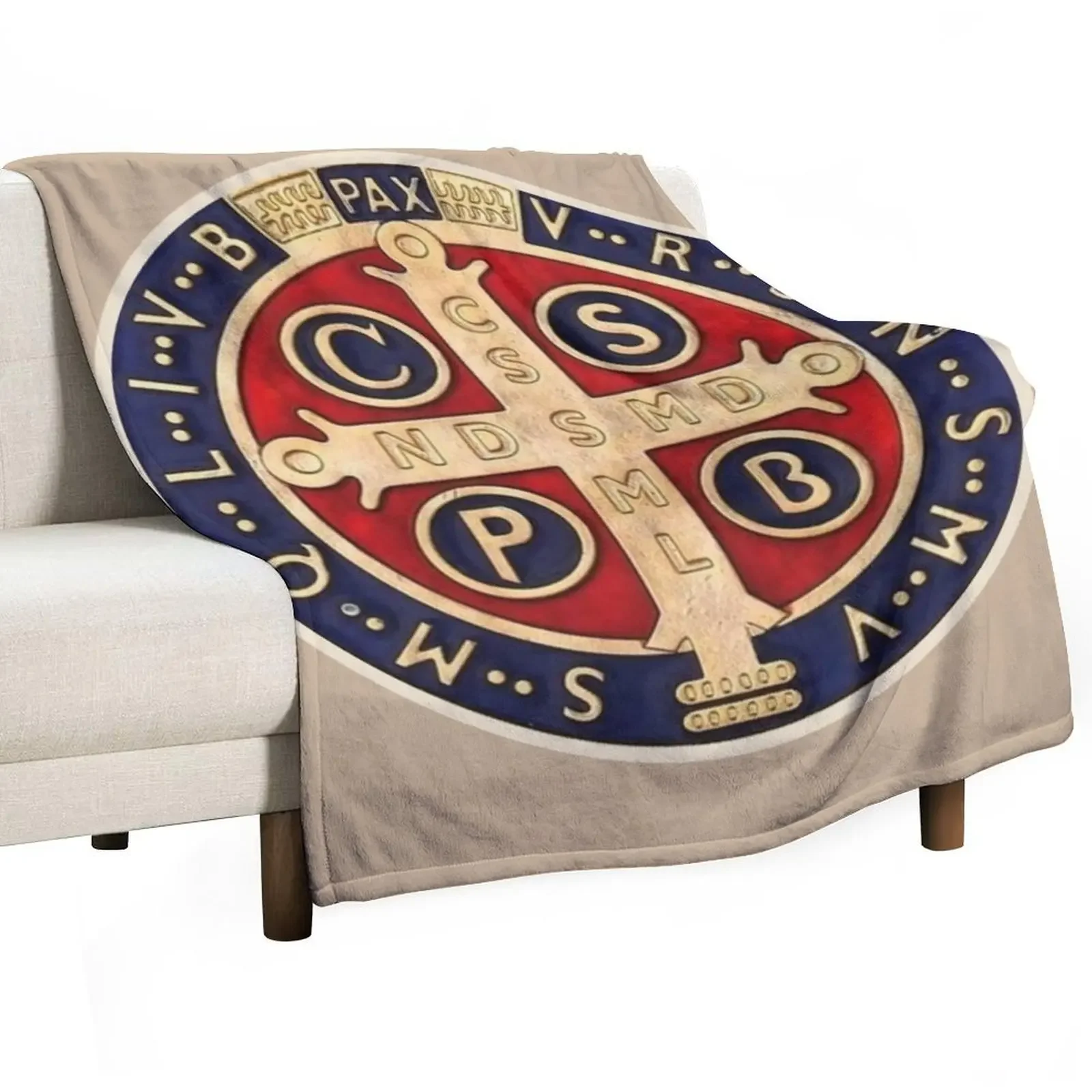 The Medal of Saint Benedict, Saint Benedict Throw Blanket Decorative Beds Sofa Throw For Decorative Sofa Blankets