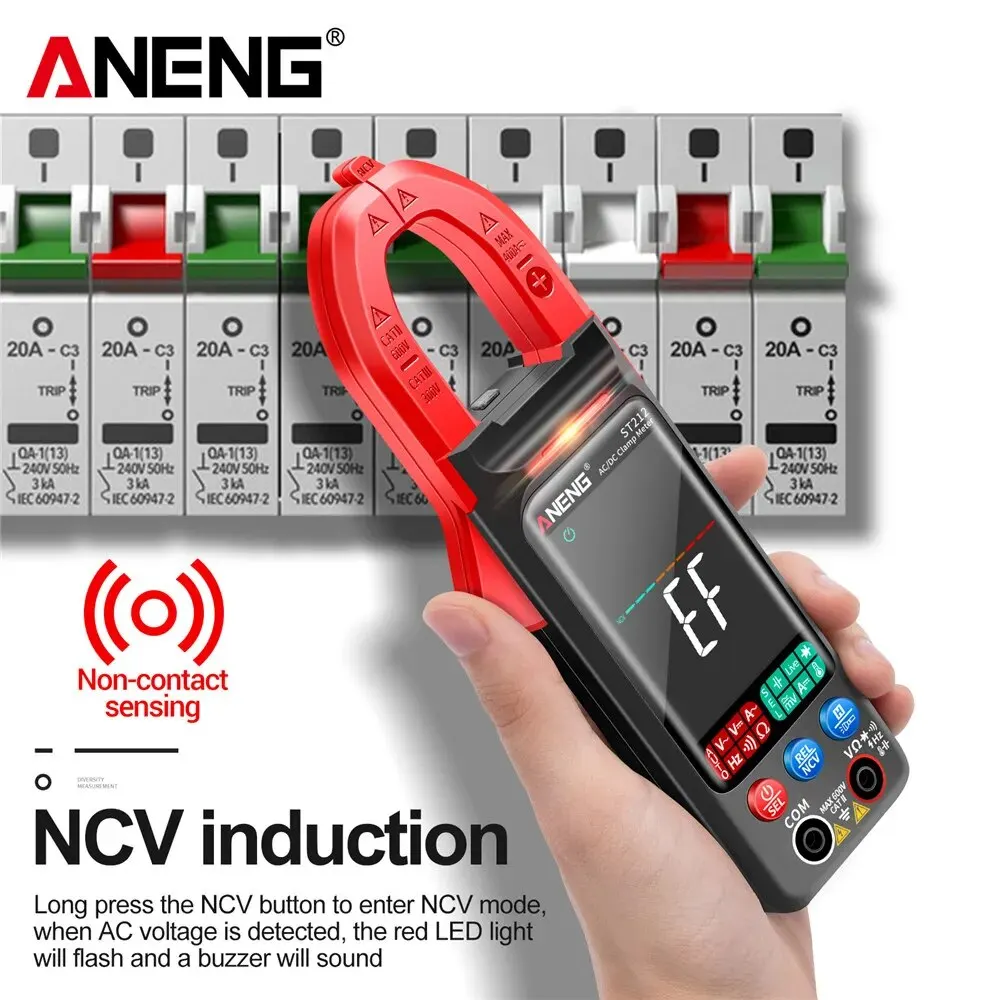 ANENG ST212 Digitale stroomtang 6000 tellingen DC/AC-stroom 400A Amp-multimeter Groot kleurenscherm Spanningstester Auto Hz NCV Ohm