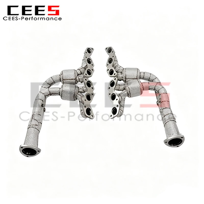 CEES High Flow Catted Manifold Exhaust for Aston Martin DB9 V12 6.0L 2012-2016 Equal Length Stainless Steel Car Exhaust Systems