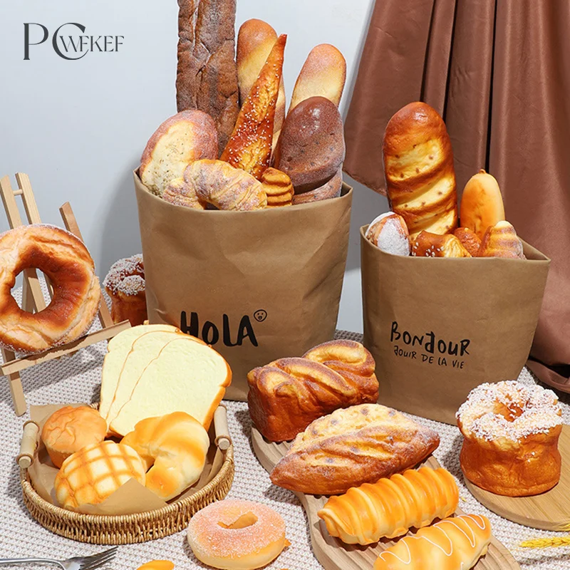 

Food Creative Simulation Bread Toast Donuts Slow Rising Squeeze Stress Relief Toys Spoof Tease People Desktop Decoration