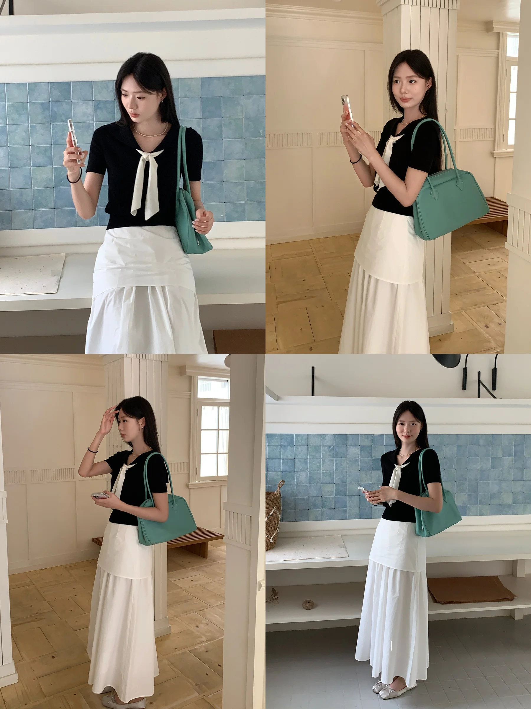 

Летняя футболка Slim Fit с коротким рукавом, вязаная, с темно-синим воротником, в корейском стиле, для повседневной носки, с крупным цветочным принтом, вдохновленная модой.