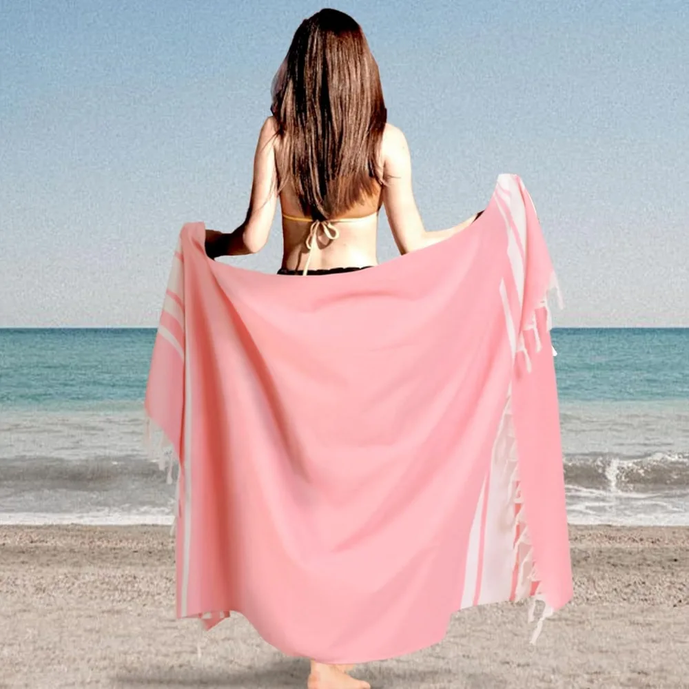 Bulk Oversized 39x71 Turkish Striped Beach Towels - 12 Pack Large Quick Dry Bath Pool Towels for Adults Lightweight Travel Towel